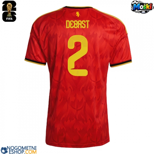 Moški Nogometni dresi Belgija Zeno Debast #2 Domači SP 2026 Kratek Rokav